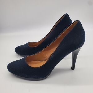 Nine West Wise Up Heels Women Size 8.5M Shoes Navy Blue